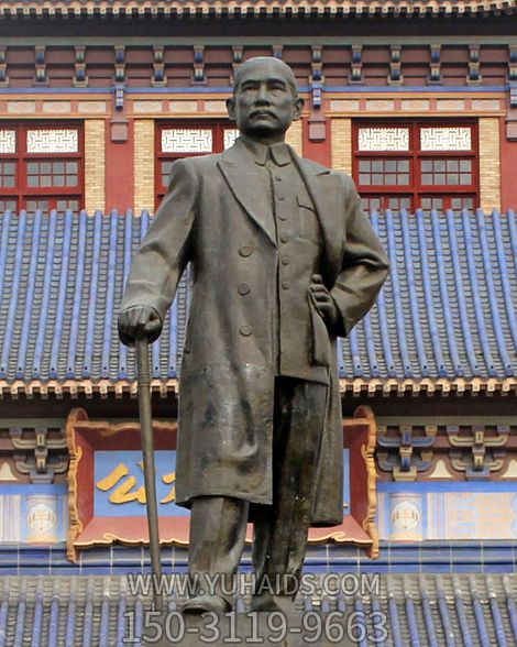 景區廣場(chǎng)革命偉人孫中山先生銅雕像雕塑