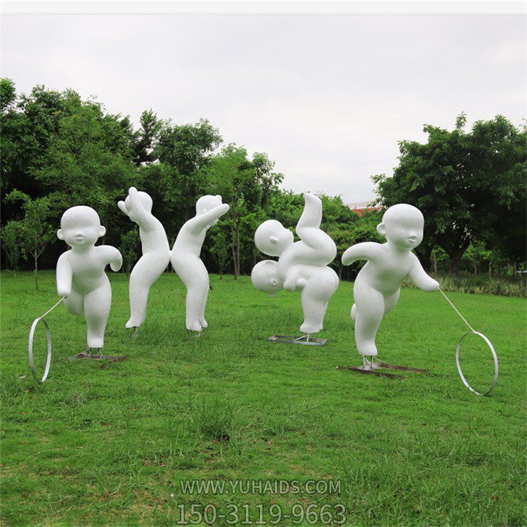 戶(hù)外人物玻璃鋼抽象小孩，公園學(xué)校廣場(chǎng)裝飾雕塑