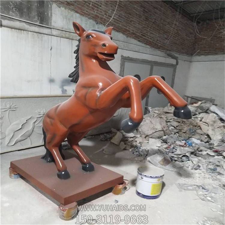 玻璃鋼卡通戶(hù)外園林景觀(guān)動(dòng)物馬雕塑