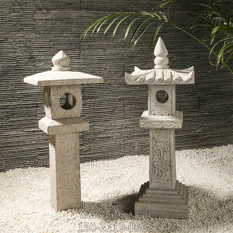仿古石燈，中式古建裝飾燈柱雕塑