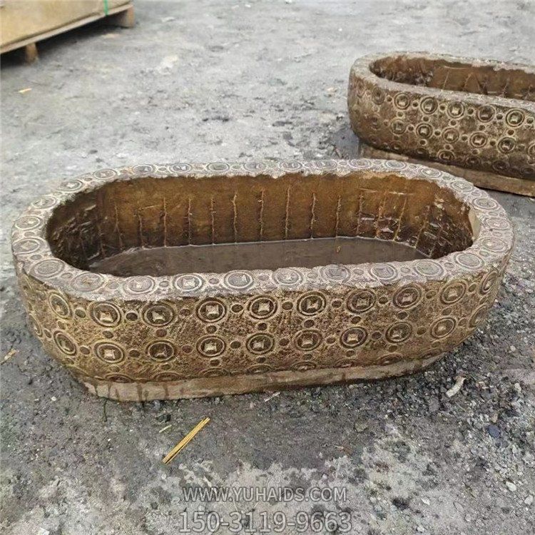 黃蠟石石雕園林景觀(guān)養魚(yú)種花老石槽雕塑
