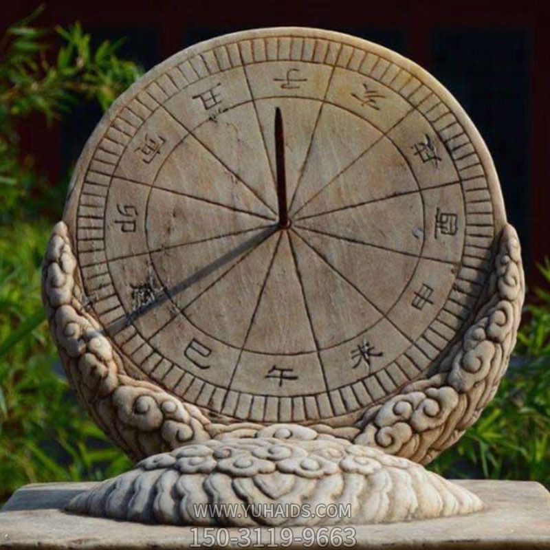 古代計時(shí)器石雕浮雕創(chuàng )意景區日晷雕塑