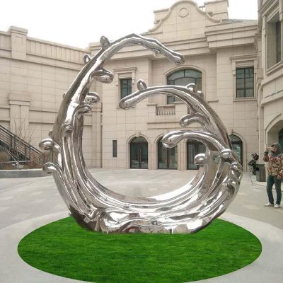 園林戶(hù)外不銹鋼景觀(guān)海浪浪花雕塑擺件