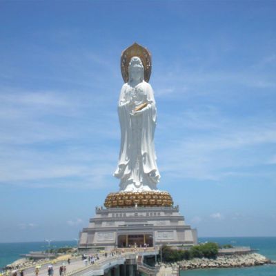 景區寺廟景觀(guān)石雕觀(guān)音 漢白玉佛像送子觀(guān)音雕塑