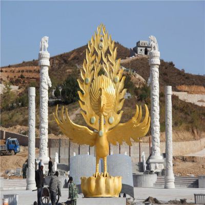 廣場(chǎng)鑄銅鳳凰雕塑 銅龍龜雕塑 各類(lèi)動(dòng)物雕塑