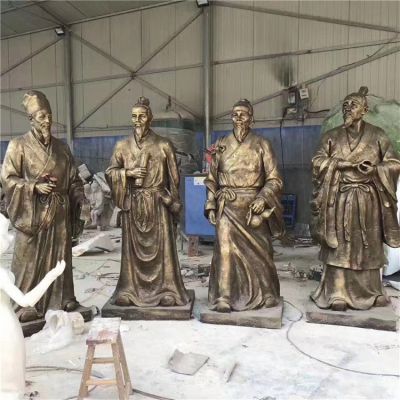 玻璃鋼仿銅戶(hù)外校園古代名人雕塑