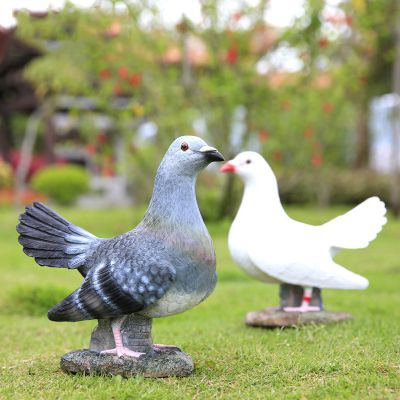 公園草坪創(chuàng  )意童趣仿真動(dòng)物鴿子雕塑