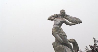 廣場(chǎng)抽象收割小麥的人物景觀(guān)銅雕