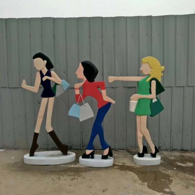 抽象人物剪影不銹鋼彩繪戶(hù)外廣場(chǎng)女性景觀(guān)