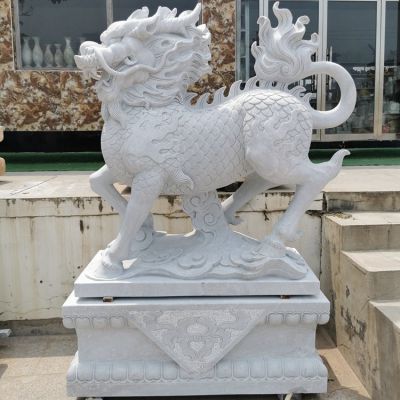 工廠(chǎng)企業(yè)大理石石雕麒麟雕塑