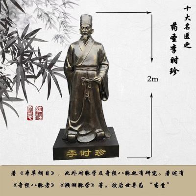 藥圣李時(shí)珍雕塑醫院景區人物銅雕擺件