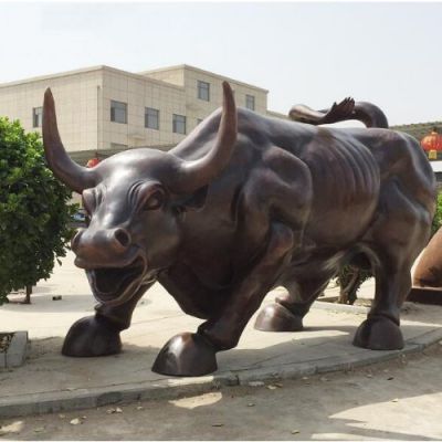 工廠(chǎng)企業(yè)銅雕戶(hù)外園林大型華爾街牛雕塑