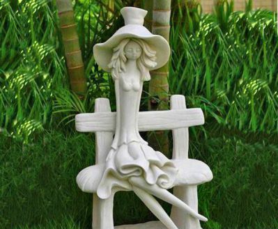 坐著(zhù)的美女公園石雕美女雕塑