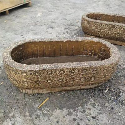 黃蠟石石雕園林景觀(guān)養魚(yú)種花老石槽雕塑