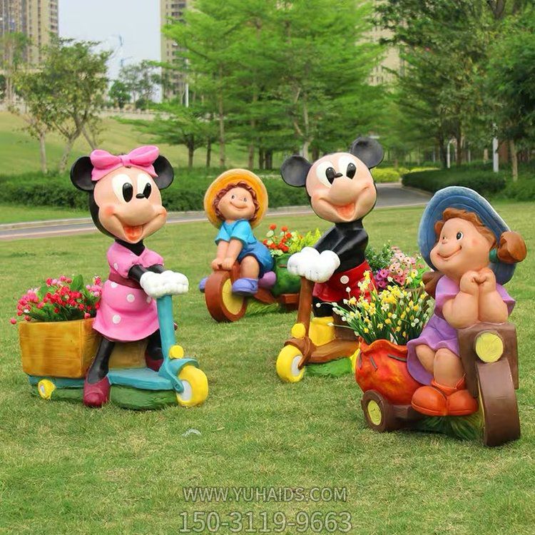 公園創(chuàng  )意玻璃鋼卡通人物玩偶花盆擺件雕塑