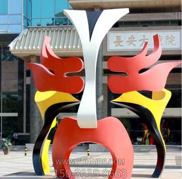 玻璃鋼寺廟庭院創(chuàng )意抽象臉譜雕塑