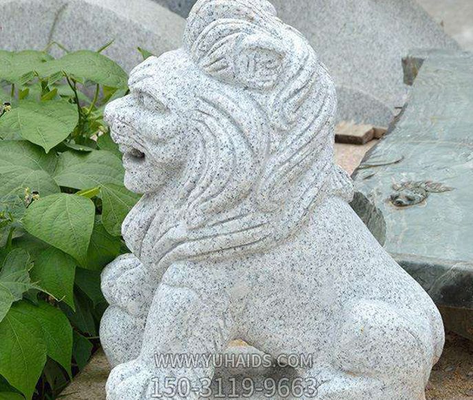 庭院寺廟砂巖石雕浮雕臥著(zhù)的獅子雕塑