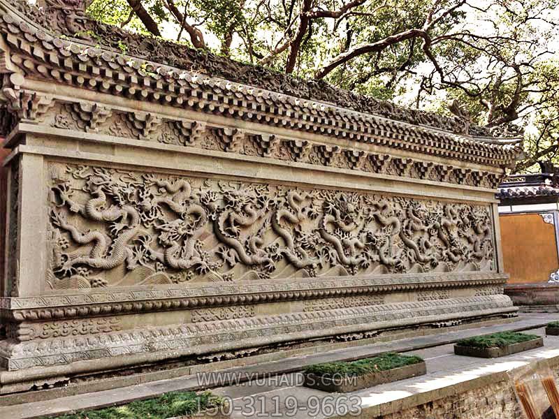 景區古建筑九龍壁壁畫(huà)雕塑