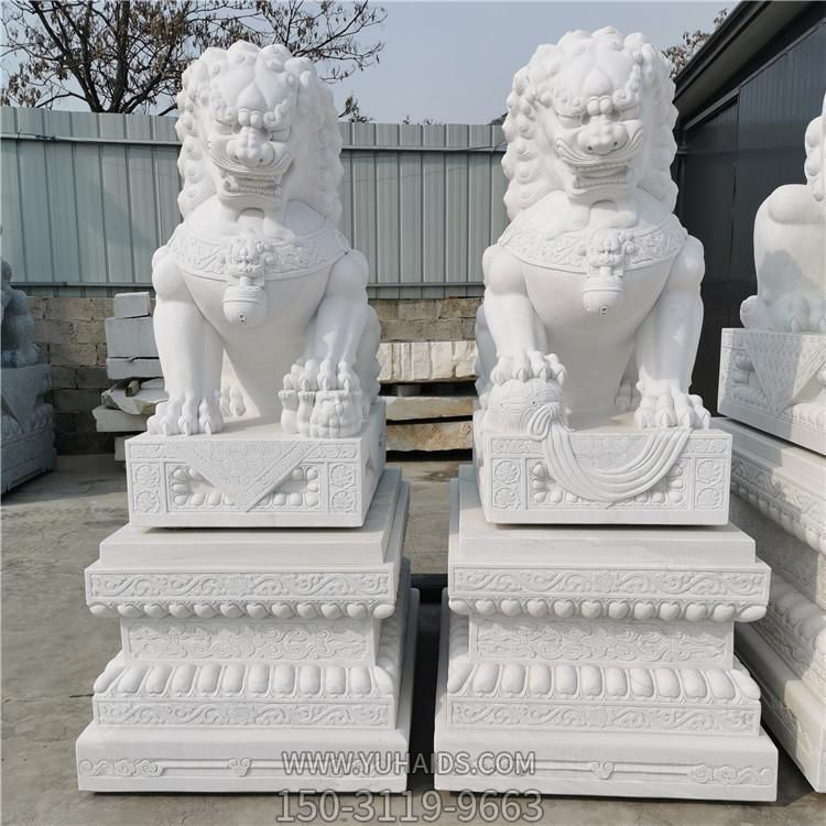 公園企業(yè)鎮宅招財大理石石雕獅子雕塑