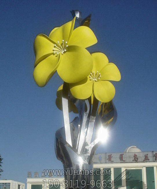 廣場(chǎng)創(chuàng )意不銹鋼蘭花城市花朵雕塑