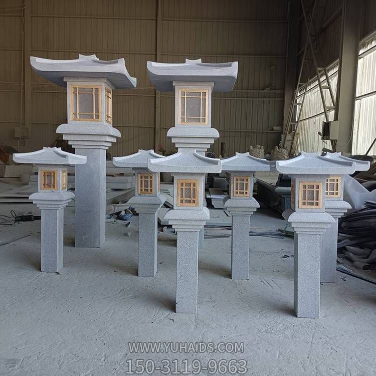 中式庭院青石仿古太陽(yáng)能燈 禪意石雕落地燈雕塑