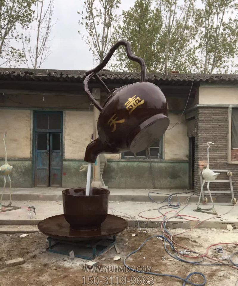 廣場(chǎng)茶壺景觀(guān)銅雕天壺雕塑