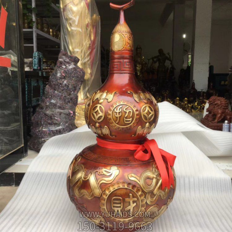 銅雕大型家用招財葫蘆景觀(guān)雕塑