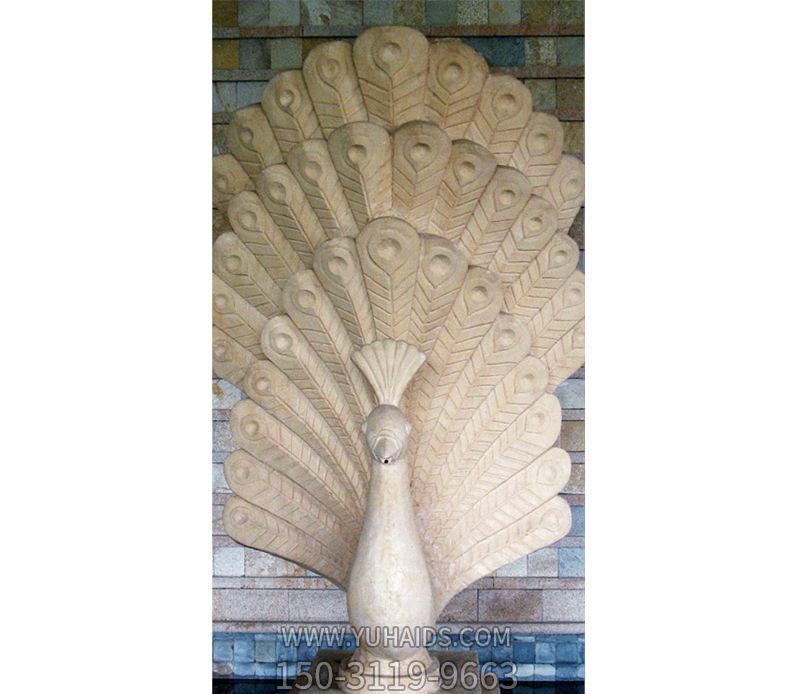 公園里三屏玻璃鋼創(chuàng )意孔雀雕塑