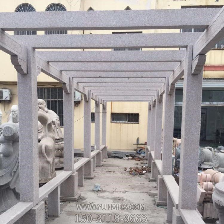 公園青石花崗巖長(cháng)廊 石亭連廊花架雕塑