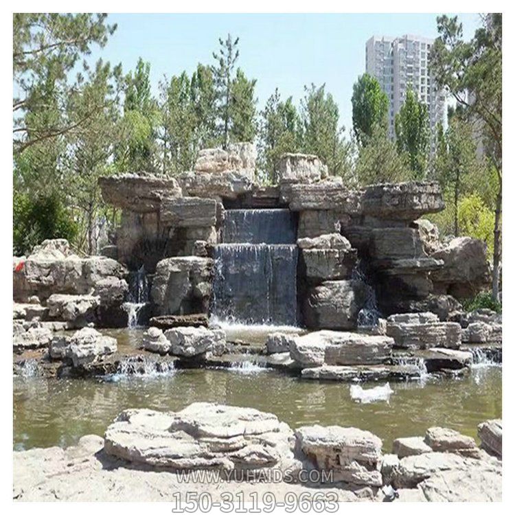公園景區大理石砂巖  假山流水瀑布水景觀(guān)雕塑