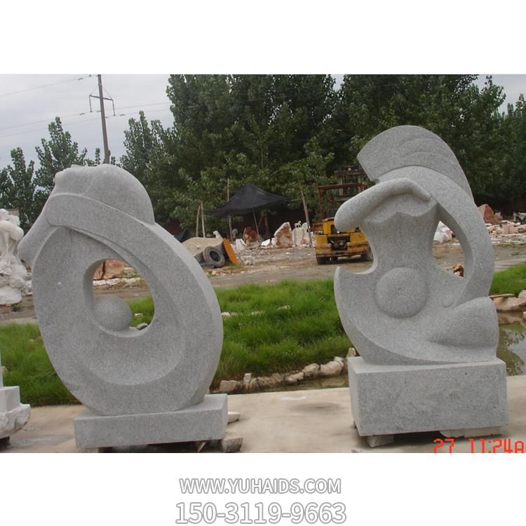 花崗巖雕刻抽象人物雕像廣場(chǎng)園林擺件雕塑