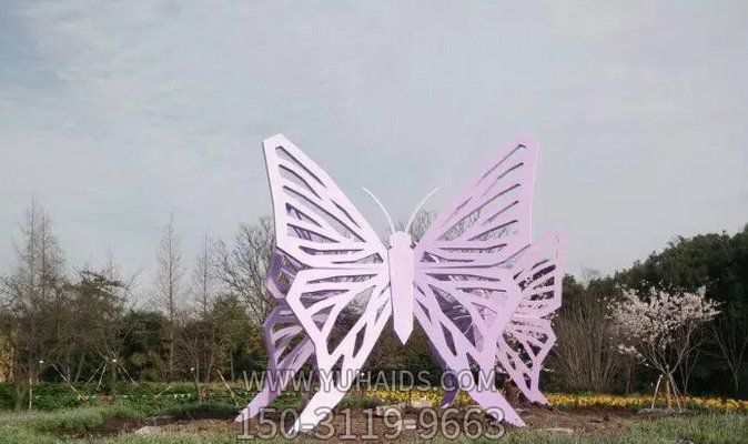 戶(hù)外不銹鋼鏤空蝴蝶雕塑