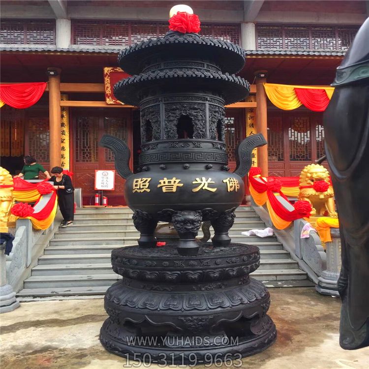 大型文物景觀(guān)青銅器古代寺廟香爐雕塑