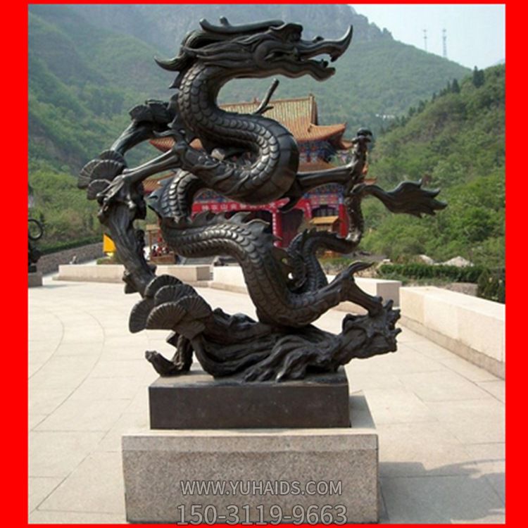 景區擺放的黑色的玻璃鋼創(chuàng )意玄武雕塑