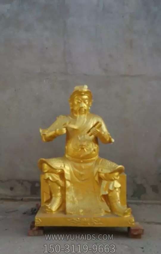 景區創(chuàng )意不銹鋼漆金關(guān)公雕塑