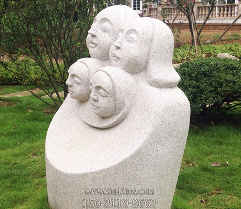 景區公園創(chuàng )意漢白玉抽象母子雕塑