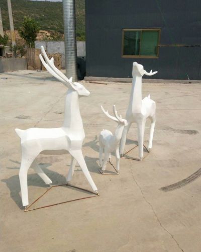 不銹鋼抽象幾何戶(hù)外園林景觀(guān)鹿