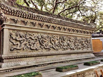 景區古建筑九龍壁壁畫(huà)雕塑