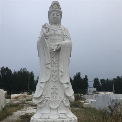 景區景點(diǎn)大型大理石石雕滴水觀(guān)音