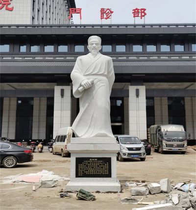 醫院門(mén)診部擺放漢白玉浮雕李時(shí)珍雕像