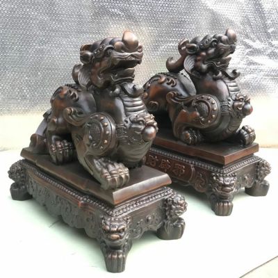 戶(hù)外景玻璃鋼仿真神獸貔貅雕塑