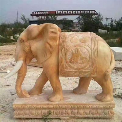 石雕門(mén)口招財大象 雕塑