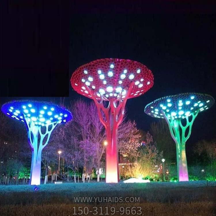 戶(hù)外公園不銹鋼彩繪發(fā)光植物景觀(guān)雕塑