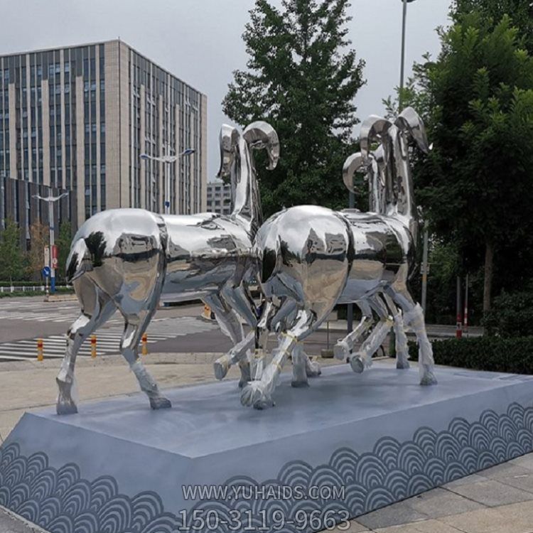 城市廣場(chǎng)不銹鋼鏡面抽象動(dòng)物景觀(guān)擺件雕塑