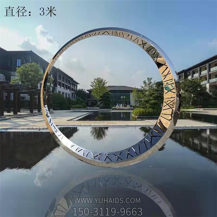 幾何不銹鋼創(chuàng  )意圓環(huán)雕塑