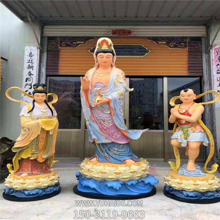 景區大型供奉佛像樹(shù)脂彩繪觀(guān)音雕塑