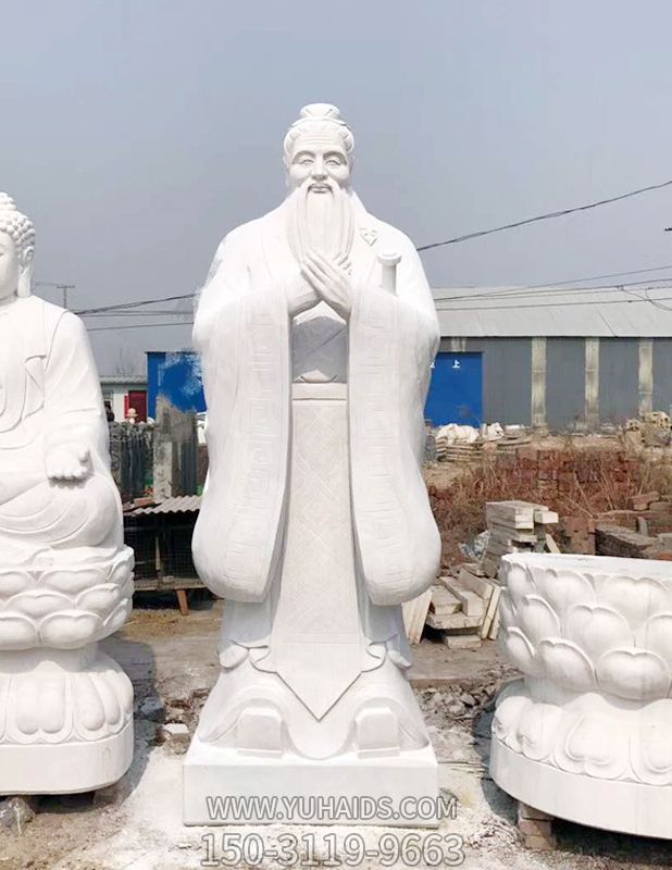 學(xué)院孔子儒家創(chuàng )始人教育家漢白玉雕塑