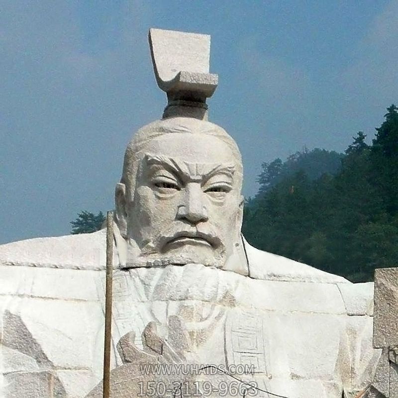 園林景觀(guān)大型大理石漢武帝劉徹石雕頭像雕塑