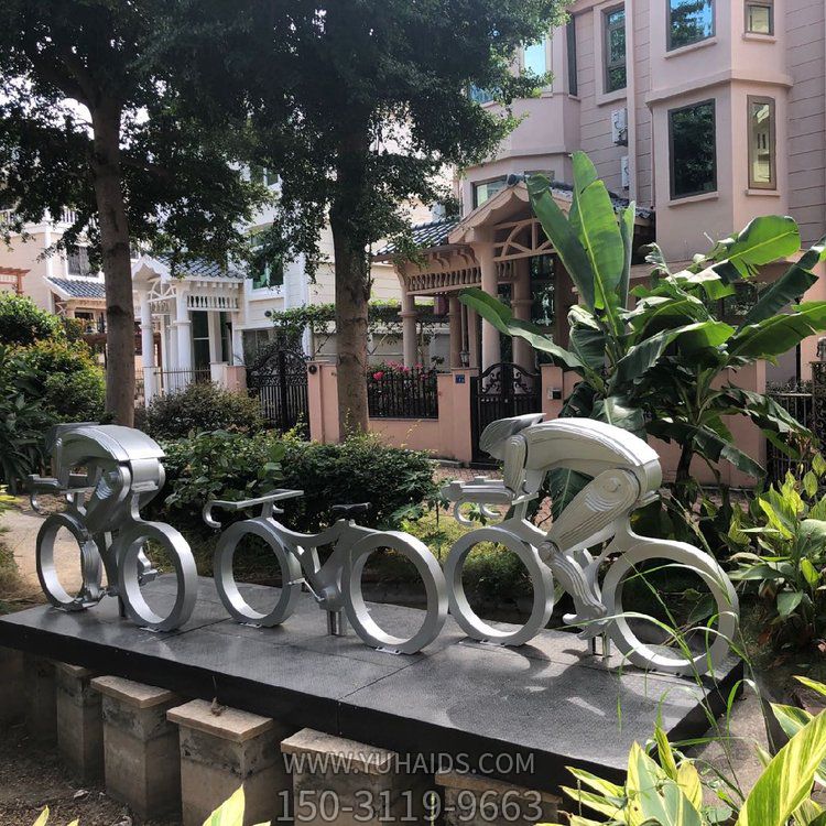 城市景觀(guān) 腳踩共享聯(lián)動(dòng)單車(chē)裝置 騎行人力自行車(chē)不銹鋼動(dòng)態(tài)雕塑