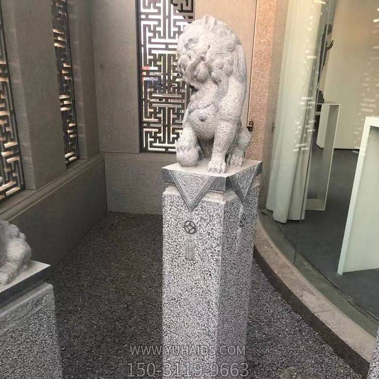 庭院門(mén)口鎮宅大理石砂石是園林景觀(guān)拴馬樁雕塑
